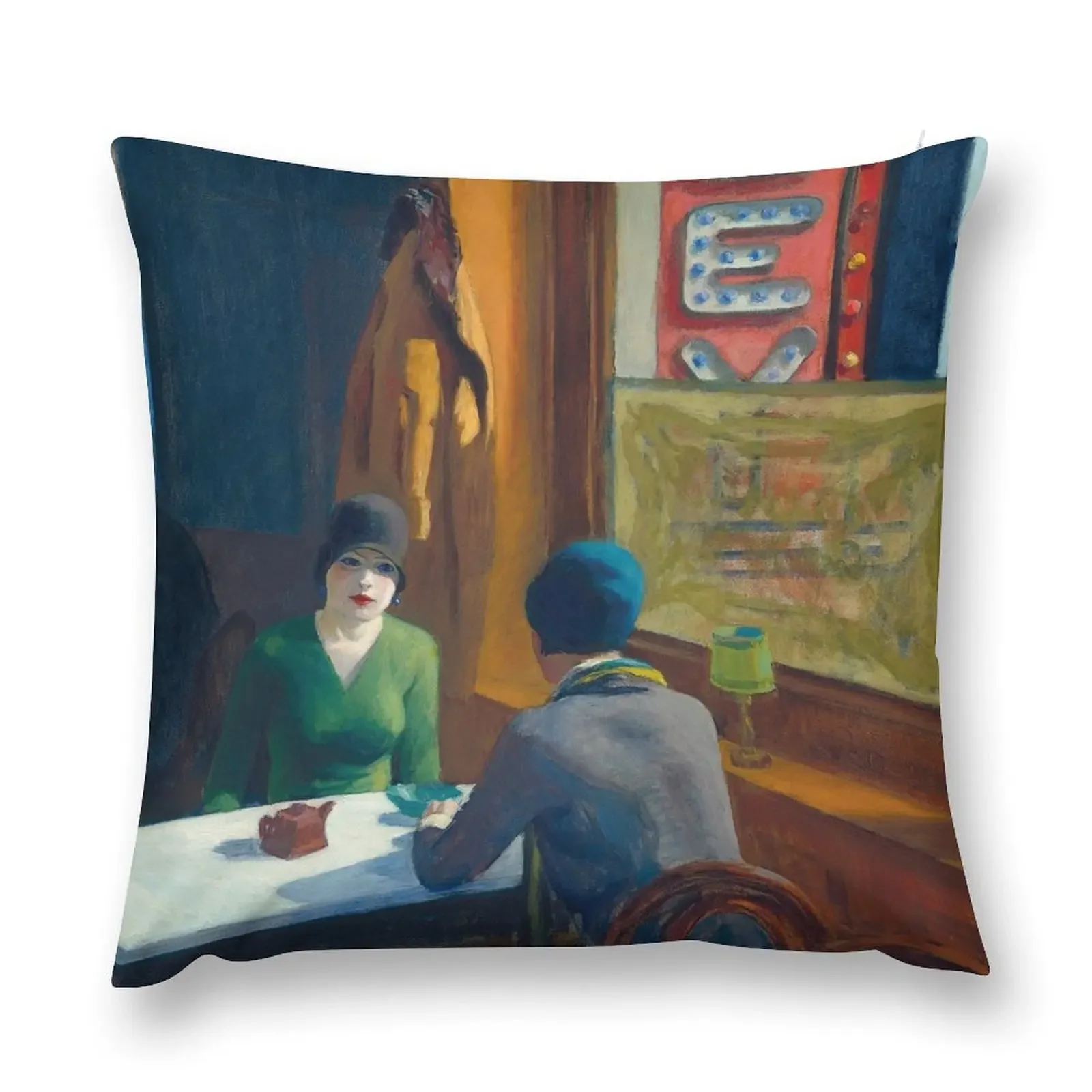 Chop Suey - Edward Hopper Throw Pillow christmas ornaments 2025 Ornamental Pillow pillow