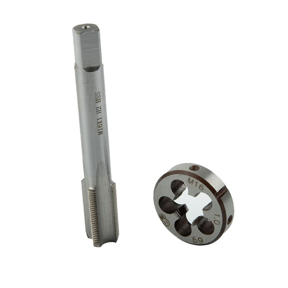 High Quality New Practical To Use Tap Die Right Hand High Speed Steel Silver Tap & M16x 1mm Die HSS Metric Thread