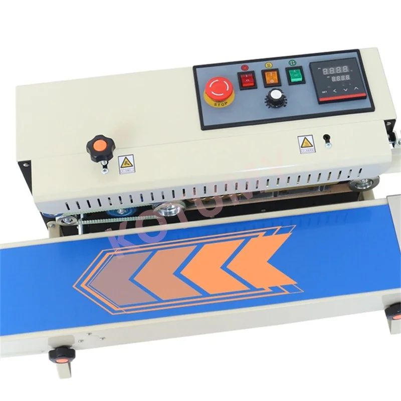 FR-770 Automatic Horizontal Continuous Plastic Bag Band Sealing Machine Temperature Control Sealer for Product Packaging