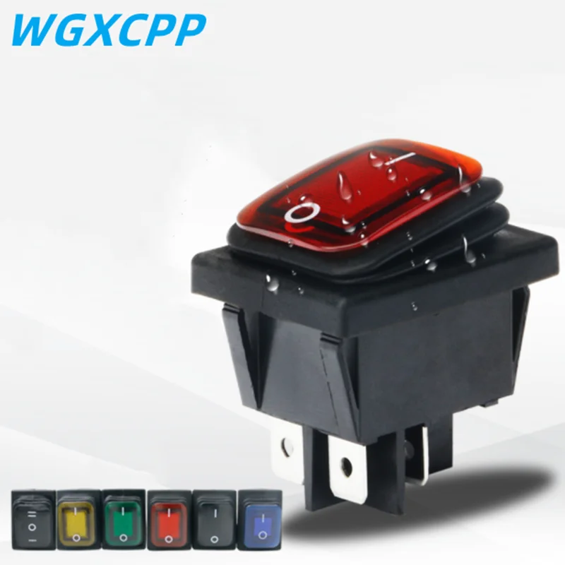 1 PCS,Heavy,Waterproof Rocker Switch,ON-OFF/ON-OFF-ON,4 Pin/6 Pin,16A 250VAC/20A 125V,2/3 Position,With Switch For Light Supply