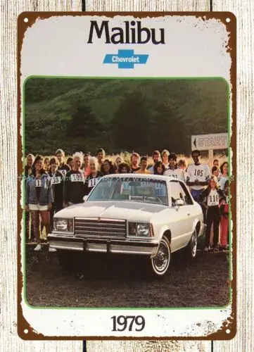 wall art 1979 autos Malibu autos Landau Sport Coupe Sedan metal tin sign