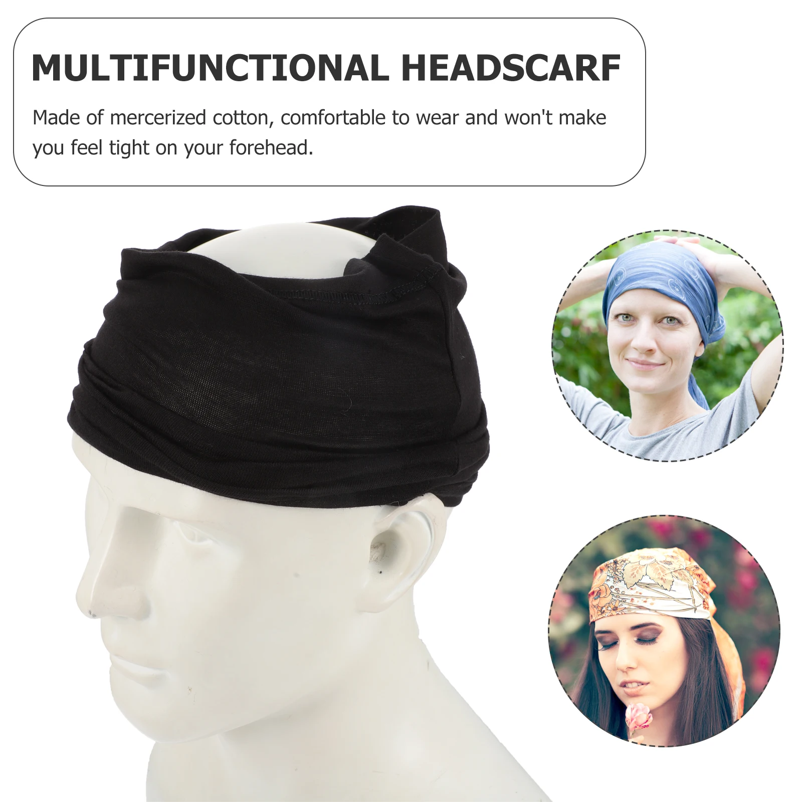 

4Pcs Headscarf Headbands Scalp Hat for Men Women Mercerized Cotton Dreadlock Caps Hair Wrap Tube Camping Hiking Accessories