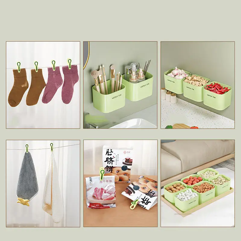 

Clothes Pins Plastic Laundry Hanging Pegs Clips Household Food Clip Socks Underwear Rack Holder Can Choose Storage Basket Style