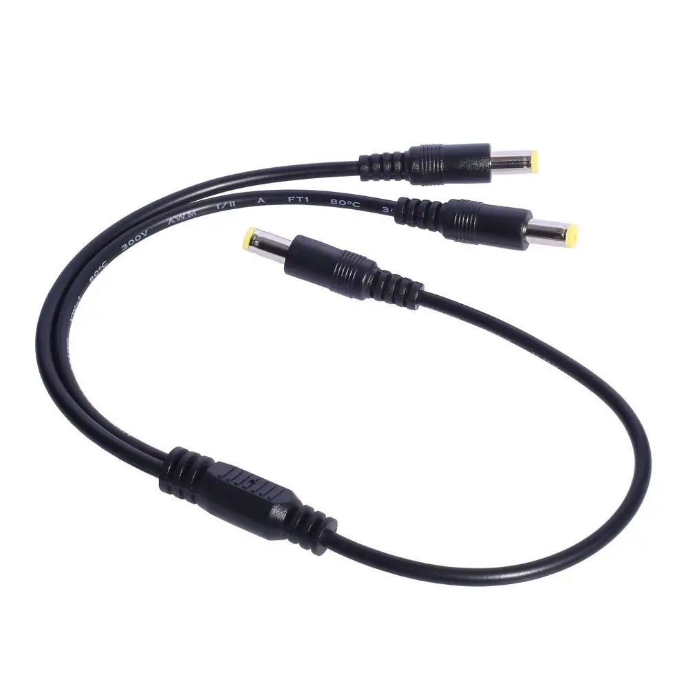 Professional 5.5mm*2.5mm Power Splitter 22AWG Male to 2 Male Adapter Connector Copper Core Way Splitter Electronics