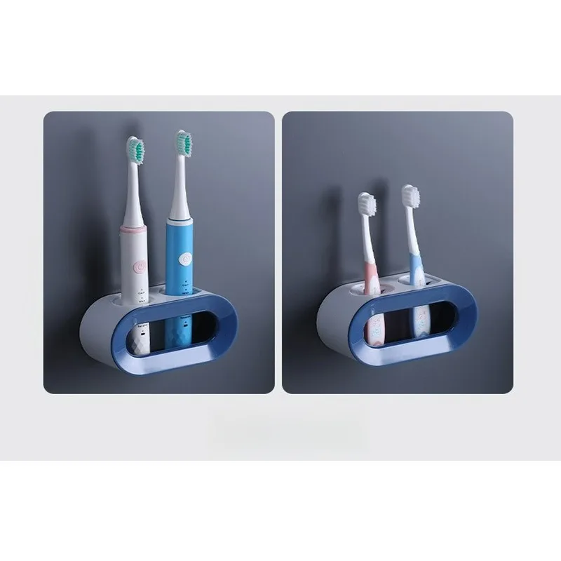 أورال بي حامل فرشاة الأسنان حامل فرشاة اكسسوارات الحمام فرشاة الأسنان المنظم حامل فرشاة الأسنان الكهربائية ثقب مزدوج الجدار
