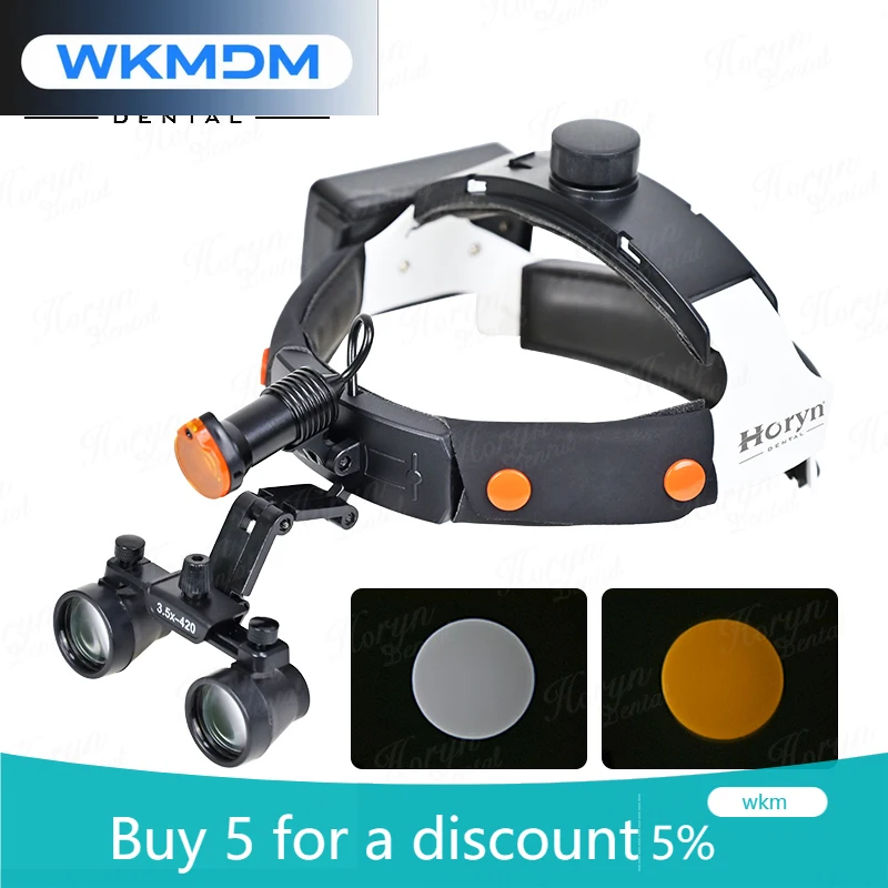 

OEM 2,5X 3,5X светодиодная повязка на голову ден tal бинокулярные увеличительные очки хирургические лупы с беспроводной подсветкой