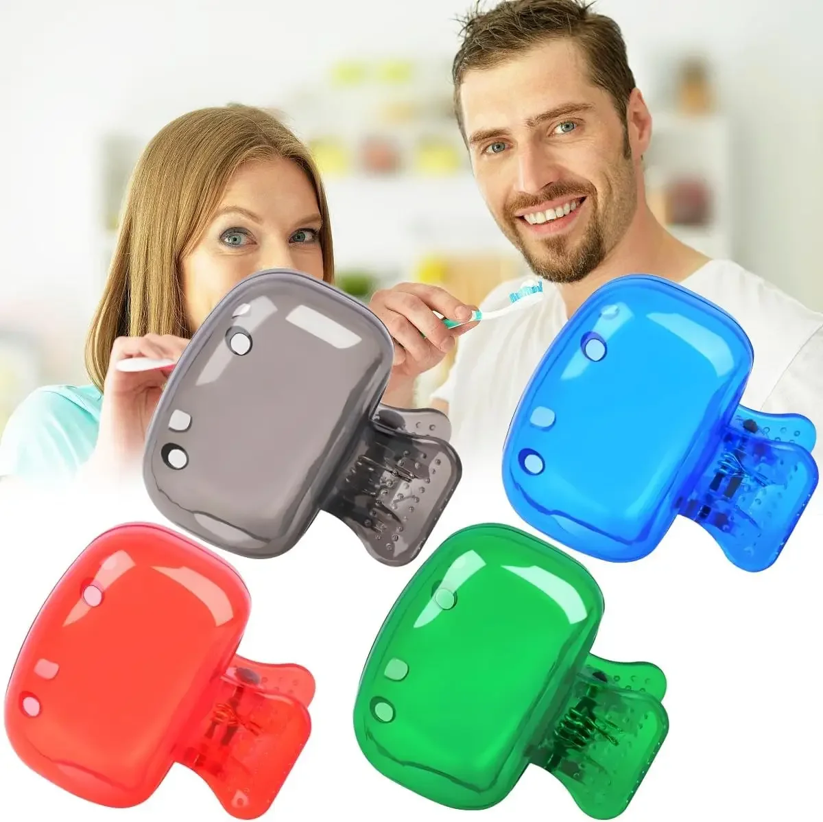 

Toothbrush Head Cover Protector – 4Pcs Plastic Clip-On Case for Manual & Electric Toothbrush