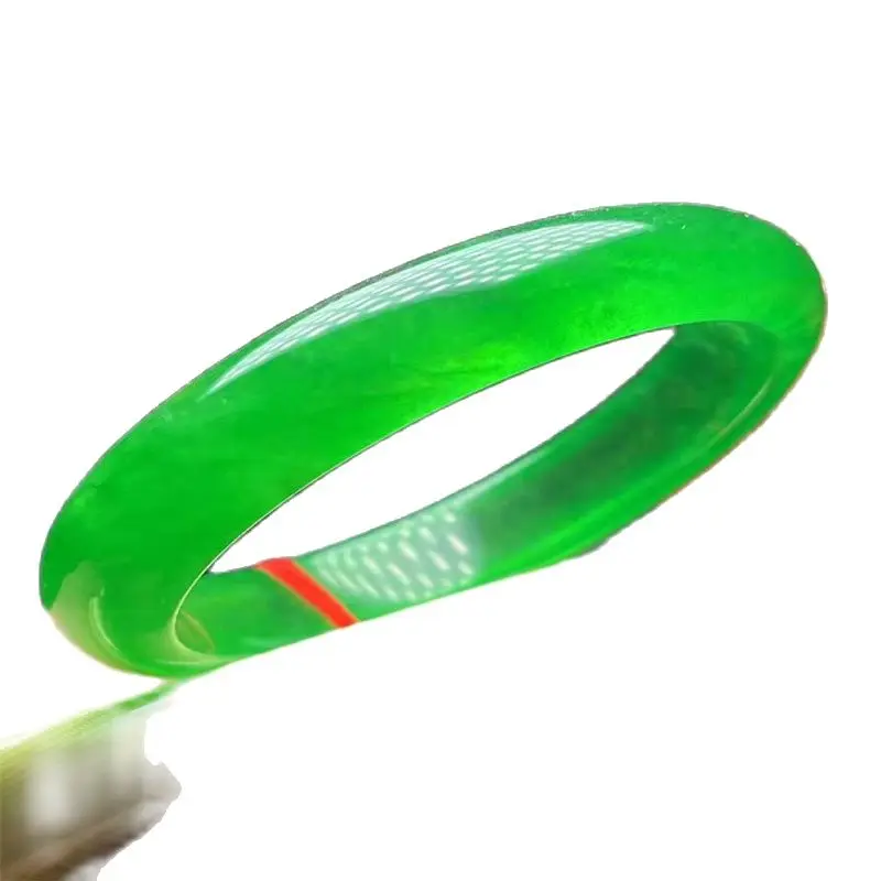 

Emerald Ice Species Floating Flower Round Jade Bracelet A Goods Natural Green Jadeite Bangle Girl Women Lucky Hadring Jewelry