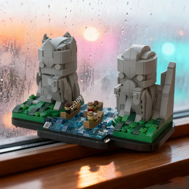 

Набор строительных блоков MOC The Argonath Brickheadzed, 693 детали, архитектурная модель, рождественский подарок, развивающая игрушка для детей, творческий конструктор