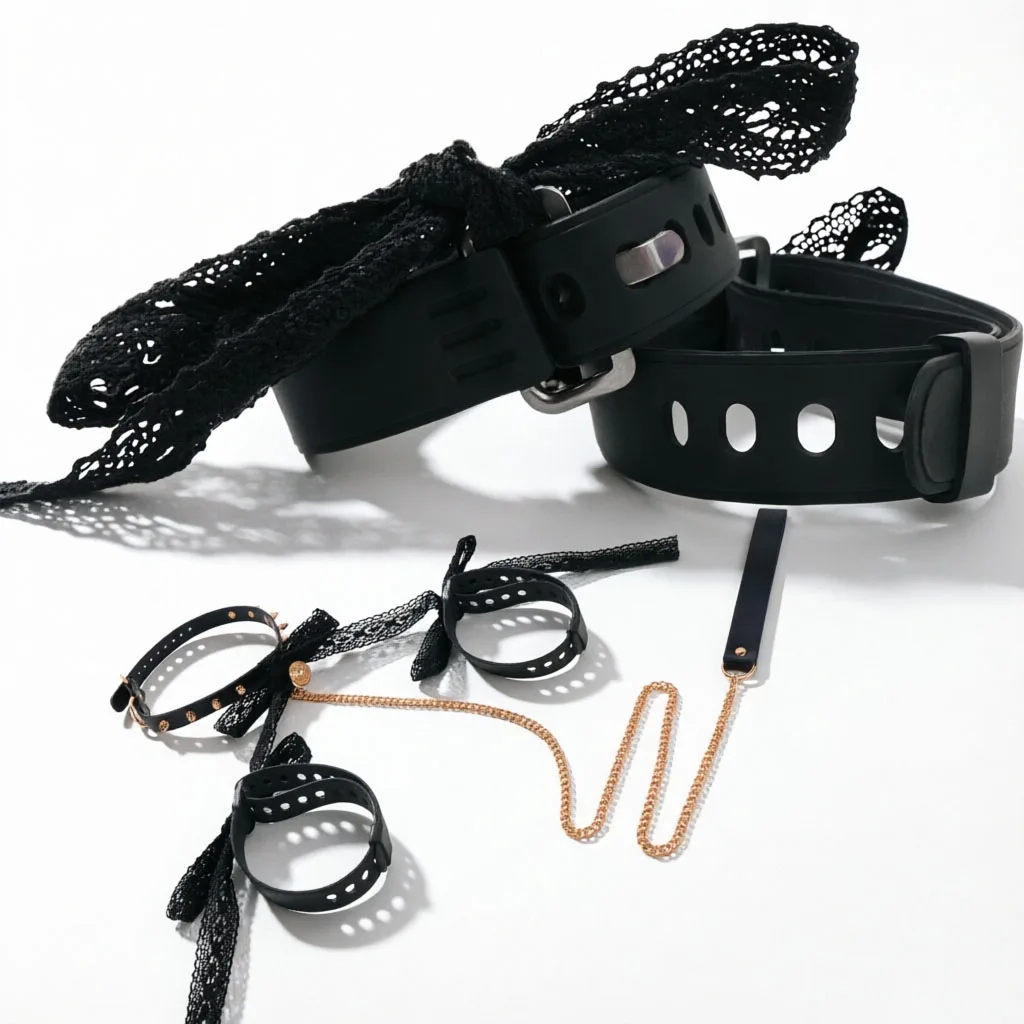 QKKQ Wearable Collar Nipple Clamp Chest Binding Corset Silicone Breast Bondage Binder Female Breast Restraint Pleasure Sex Toys