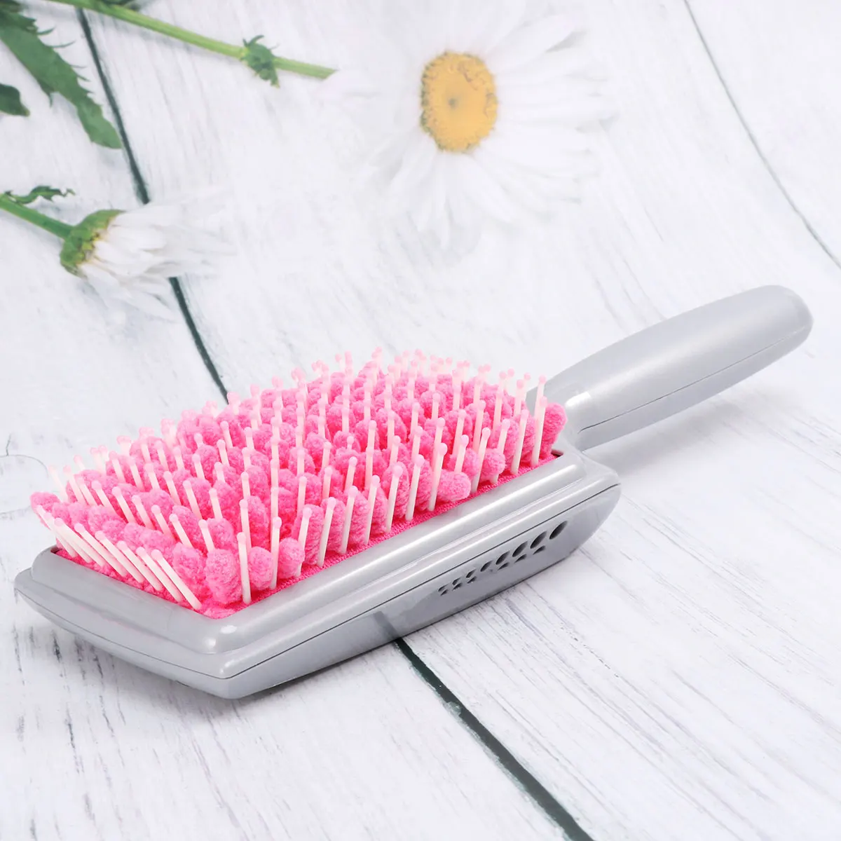 

Absorbent Hair Brush Ergonomic Paddle Brush Fast Drying For Fine Thin Hair Eco-Friendly Skin-Friendly Pink