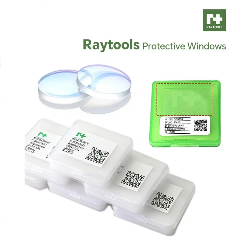 Imagem -05 - Raytools Lente de Janela de Proteção a Laser Lentes Laser de Fibra Original 27.9x4.1 24.9x1.5 Janelas Protetoras para Bm110 Bm111 Bt210