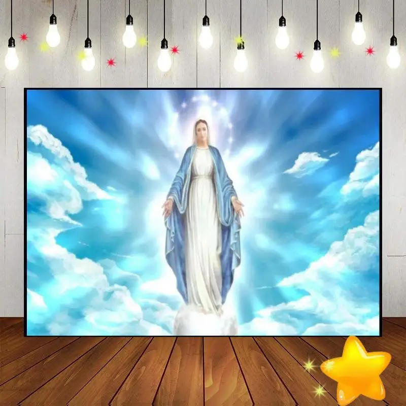 God Jesus Custom Birthday Backdrop Background Decoration Photography Backdrops Party Renaiss Baby Shower Photo Studio Camera