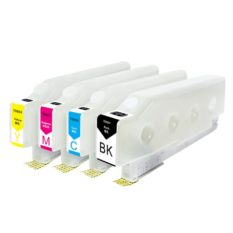 1Set T08C T08D T08N T08Q Refillable Ink Cartridge With Permanent Chip For Epson AM-C6000a C5000a C4000a AM-C400 AM-C550 Printer