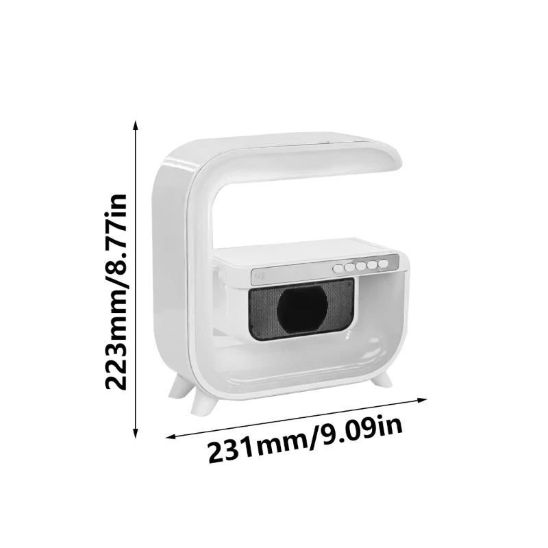 LED Nightstand Light Charging Pad BLE5.3 Alto-falante sem fio despertador