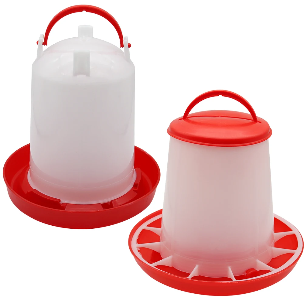 1.5Kg/3Kg Chicken Feeder & Chicken Drinker Farm Animal Poultry Automatic Feeding Supplies Chicken Feed and Water Bucket (2 Pcs)