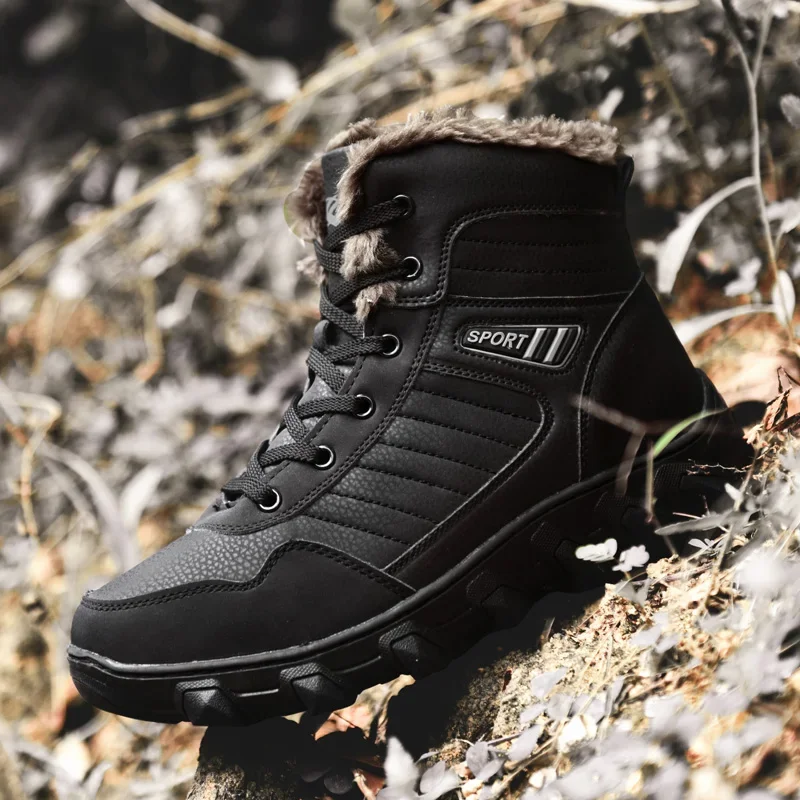 Winter Big Size Men Snow Boots Thermal Comfortable Outdoor Boots Men Walking Sneakers Comfortable Wear-Resisting Hiking 2024 New