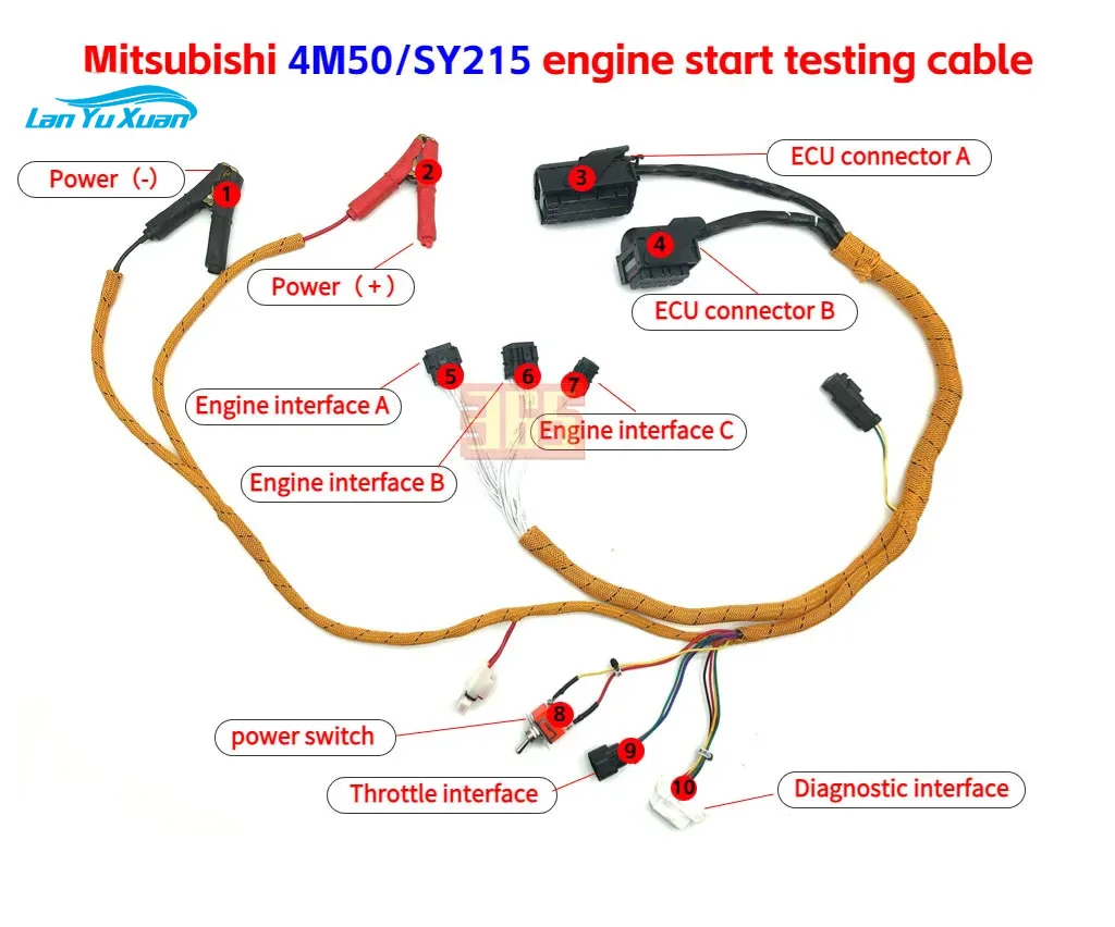 多機能エンジンスタートテストケーブル、4m50 sy215、高品質