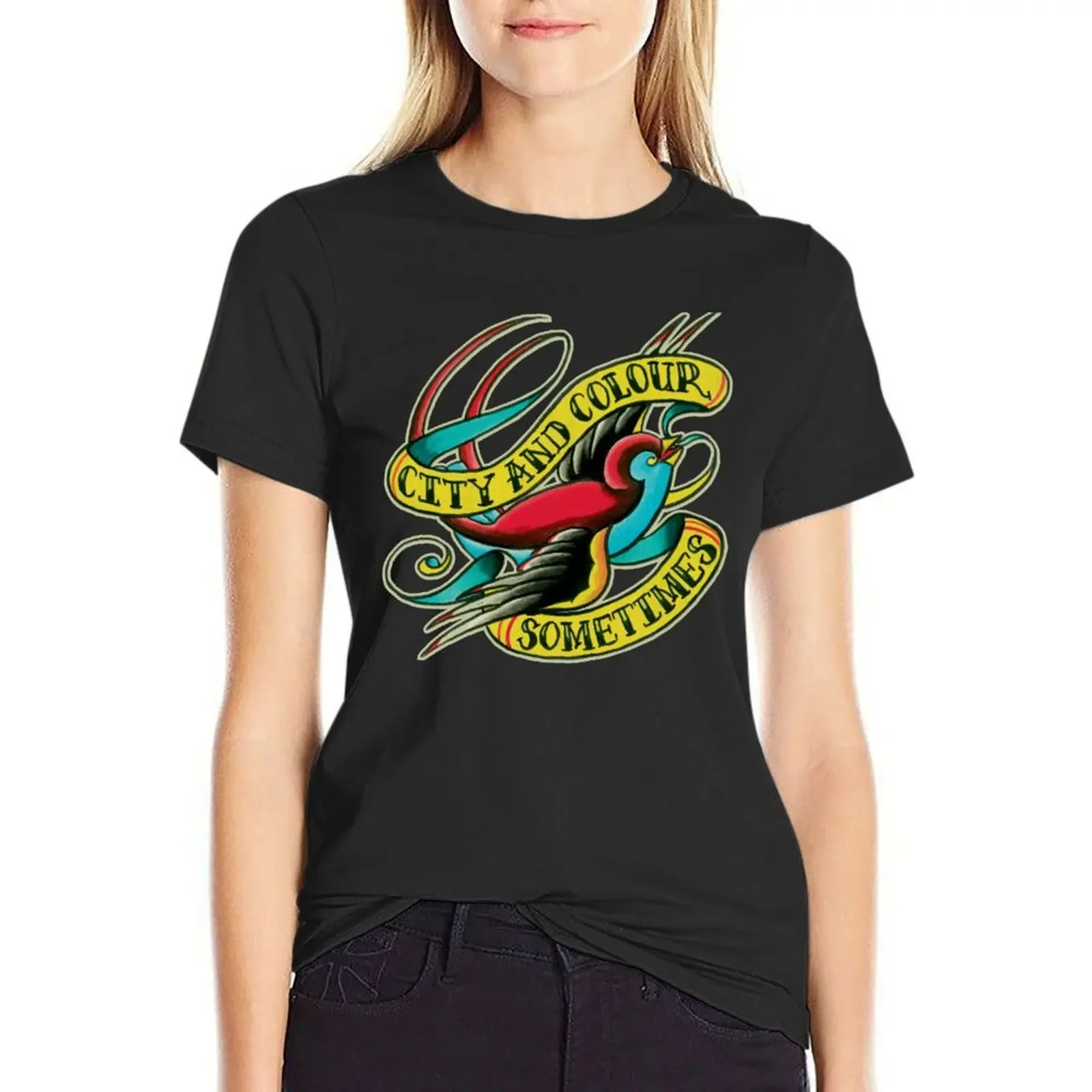 

City and Colour, Sometimes, Logo Disco T-Shirt quick-drying summer clothes female tshirts for Women