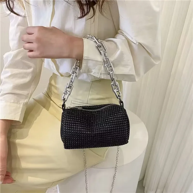 

Fashion Rhinestone Tote Bag, Stylish Sparkling Chain Ball Shoulder Bags, Women's Mini Top Handle Bags,versatile Crossbody Purse