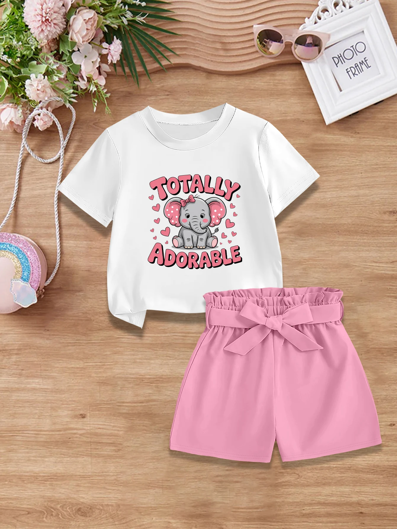 2-pecas-roupa-fofa-de-verao-para-meninas-camiseta-com-estampa-de-coracao-de-elefante-de-desenho-animado-shorts-com-laco-tecido