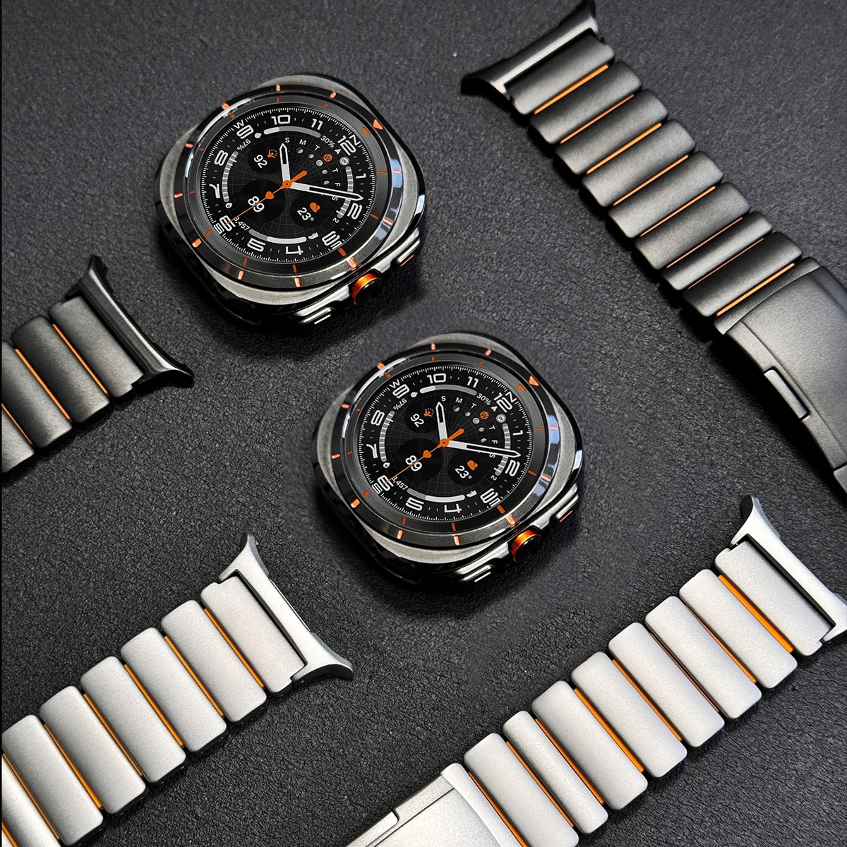 حزام مطاطي من التيتانيوم + لساعة سامسونج جالاكسي 8 44 مللي متر 40 مللي متر 8 كلاسيكي 46 مللي متر سوار معدني من السيليكون لسوار جالاكسي الترا 2025 47 مللي متر #4