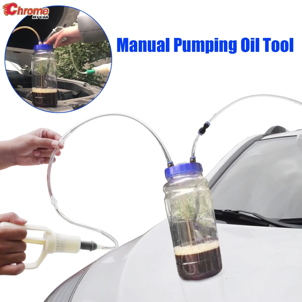 Oil Change Artifact Manual Hand Pump Engine Suction Vacuum Car Truck Van Moto Maintenance Tool 2L Bottle Storage Hose Universal