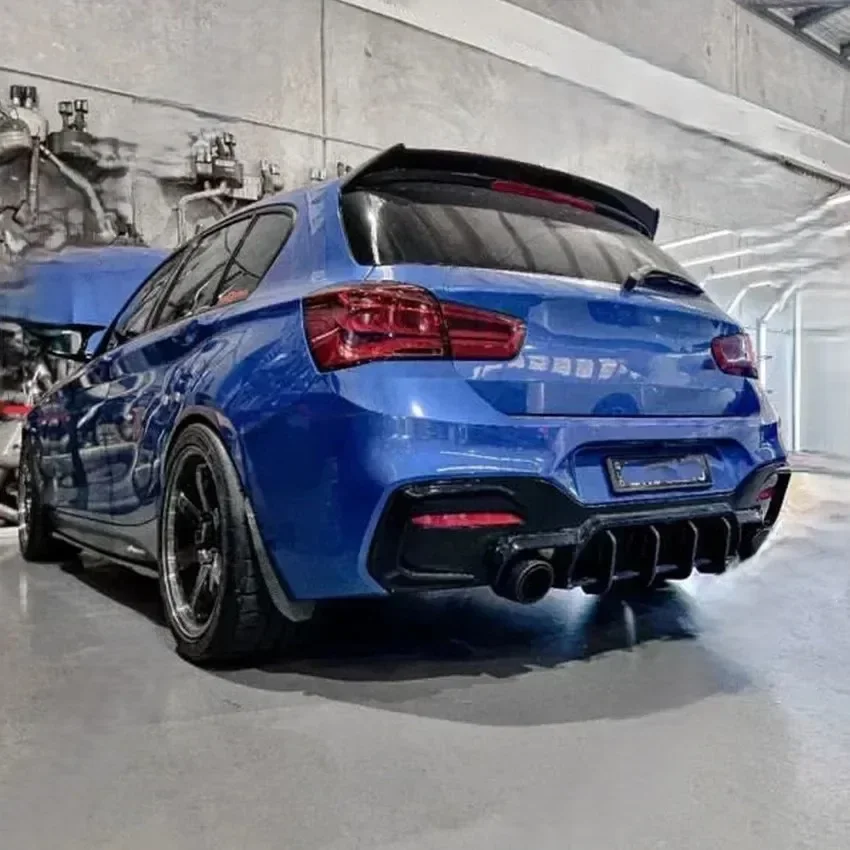 For BMW 1 Series F20 LCI M140i MP Style 2015-2019 Car Rear Bumper Lip Diffuser Splitter Back Fins Fender Canards Trims ABS Black - Image 3