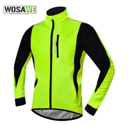 WOSAWE-Chaqueta de ciclismo impermeable para hombre, Jersey polar térmico a prueba de viento para bicicleta, MTB, ciclismo de carretera, chaqueta de snowboard, abrigo de invierno