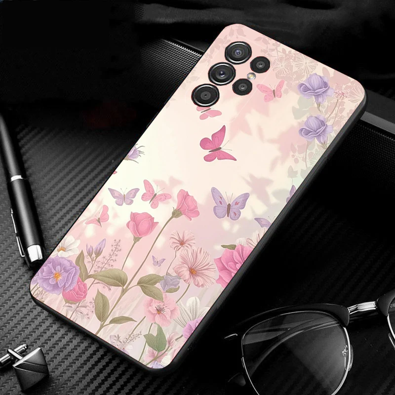 

Purple Pink Butterfly Phone Case For Samsung Galaxy S25 S24 S23 S22 S21 Ultra S24 S23 S22 S21 S25 Plus S24 S20 FE
