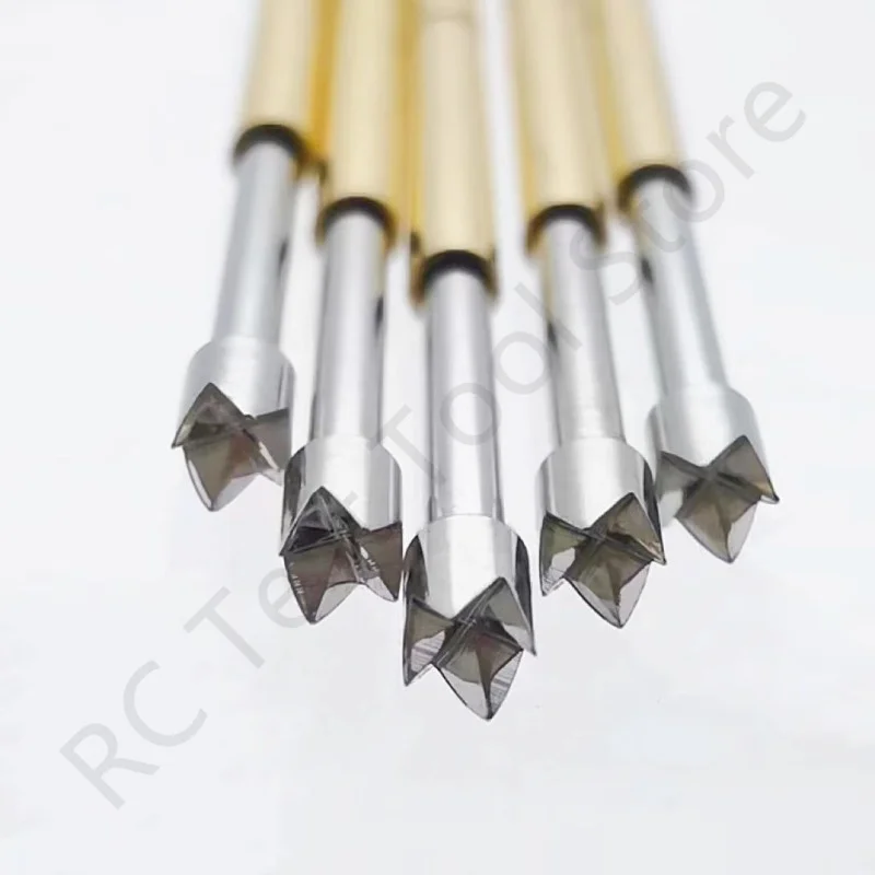 100PCS Spring Test Probe P100-Q2 4-claw Head Test Pin Head Dia 1.5mm Length 33.35mm Needle Dia 1.36mm Spring Pogo Pin P100-Q