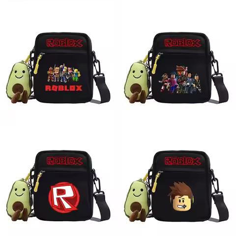 Game Anime Roblox Peripheral Shoulder Bag Cartoon Cute Oblique Canvas Bag Student Small Square Bag Christmas Birthday Gifts