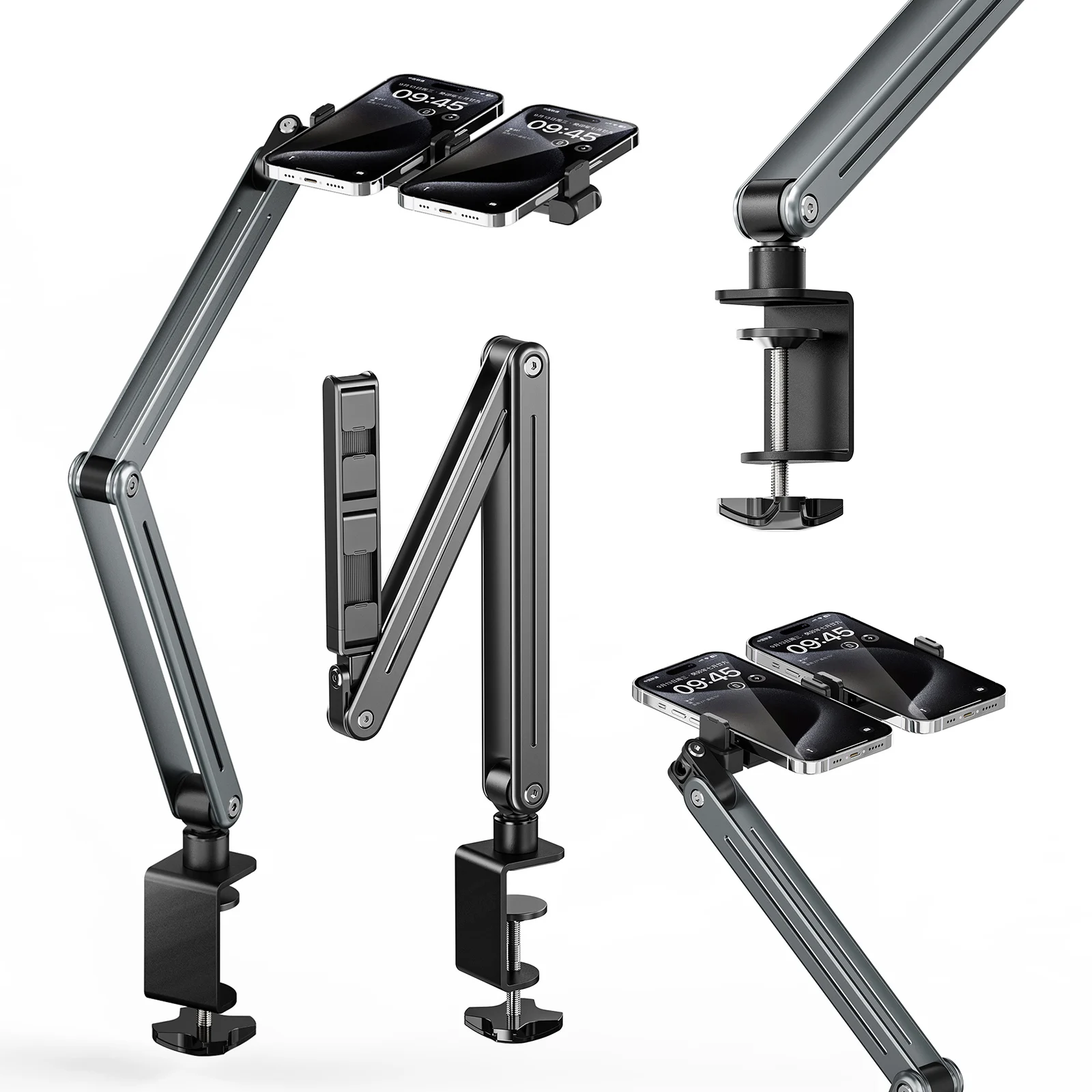 Foldable Flexible Tablet Holder Aluminum Alloy 360° Rotation Bed/Desk Arm Mount Tablet Stand for IPad/iPhoneX/iPad Pro/N-Switch