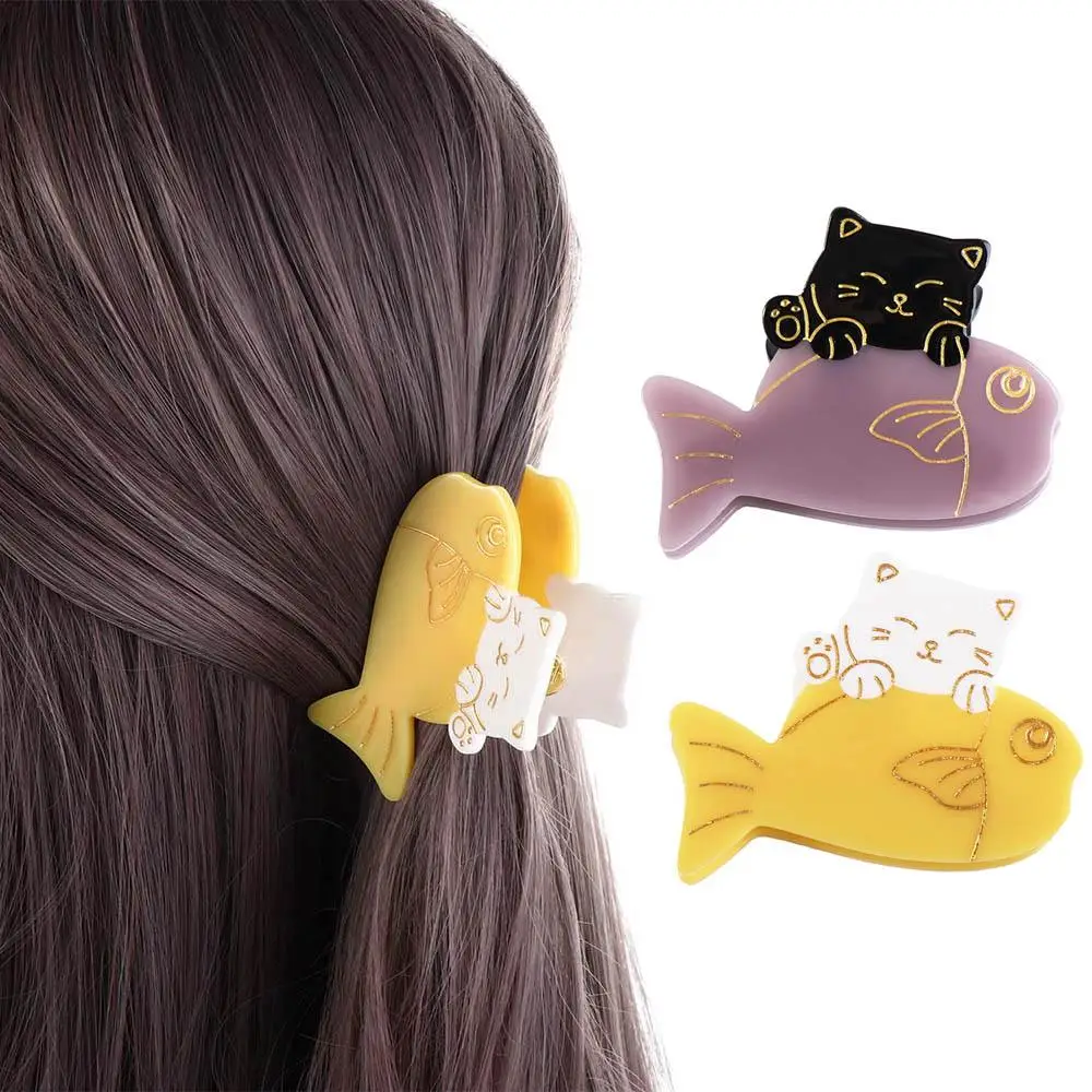 

Large Hairpins Fashion Headdress Fish Animals Japanese Style Hairgrips Acetate Hair Claw Women Hair Clips Korean Shark Clip Cat