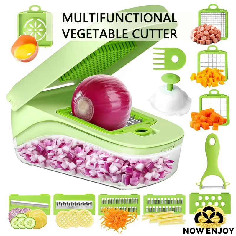 NOW ENJOY 2026 Vegetable Cutting Artifact Multifunctional Grater Potato Slicer Shredder Onion Dicer Vegetable Cutter 2