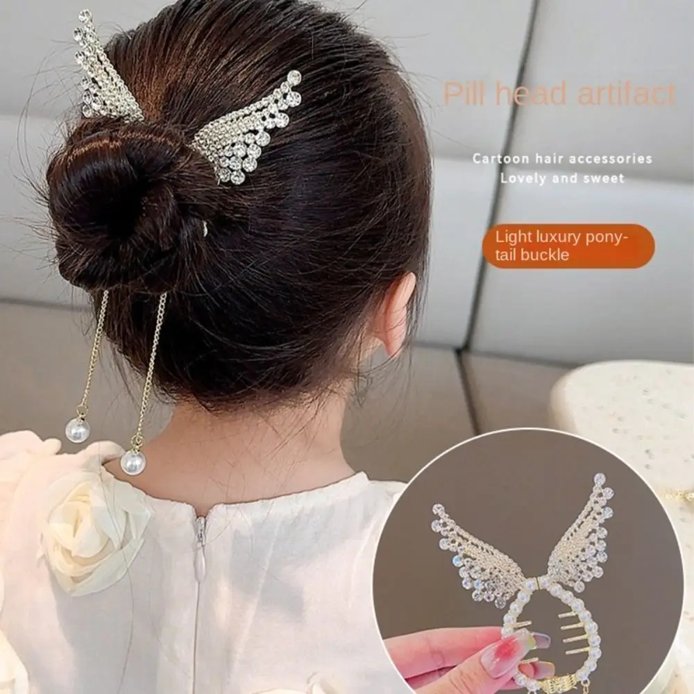 New Shiny Angel Wing Hair Clip Rabbit Ear Tassel Pearl Ponytail Headband Elegant Hair Accessories Children