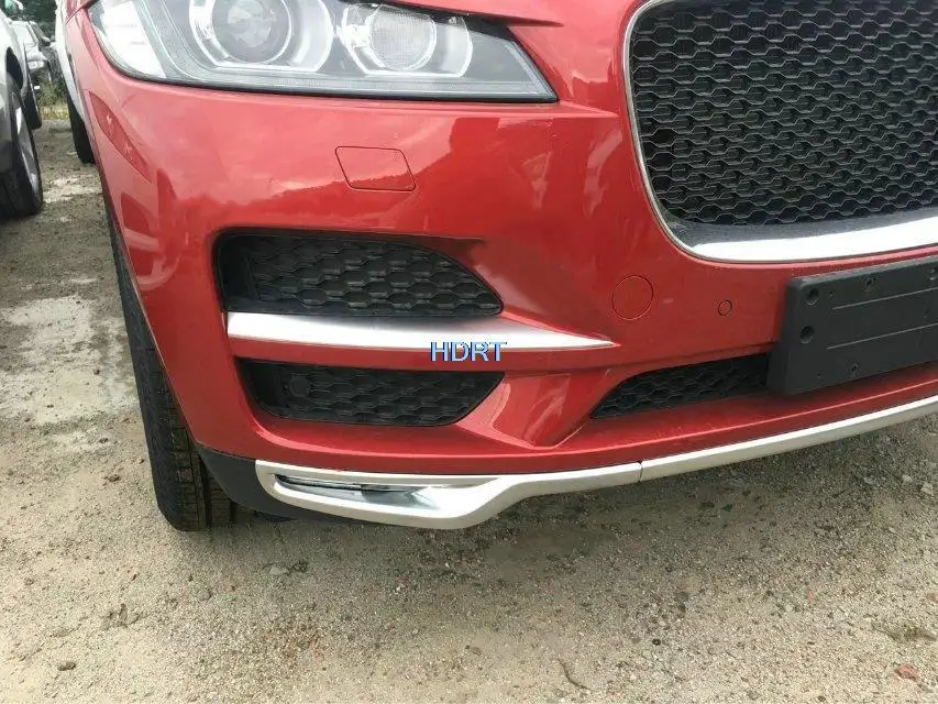 Front Head Grille Racing Grill Fog Lamp Light Panel Cover Trim Strip For Jaguar F-Pace 2017 + Car Styling Exterior Accessories