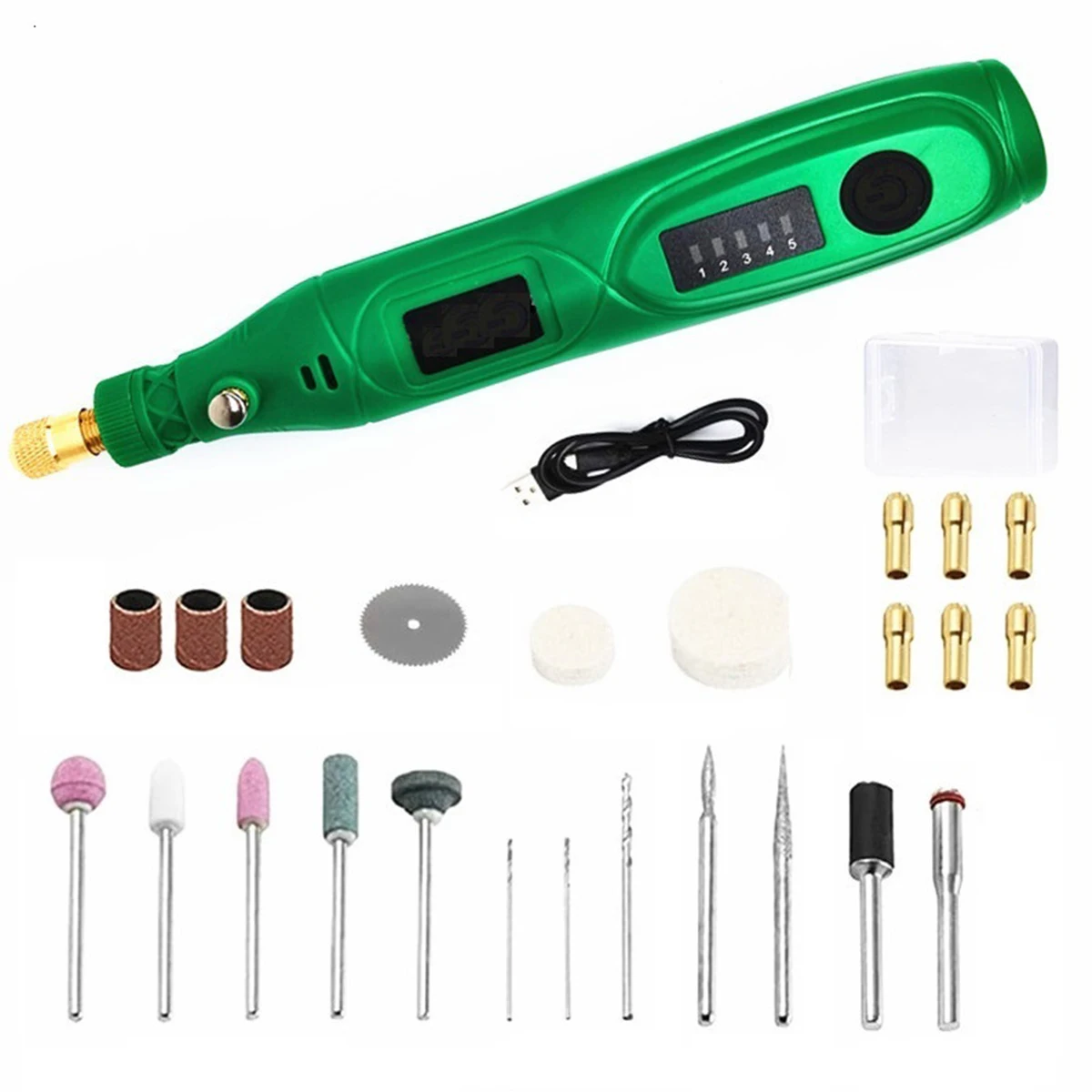 

Cordless Rotary Tool Adjustable Speed Mini Electric Grinder Rechargeable Engraving Pen with 5 Speed and 1000mAh Battery for