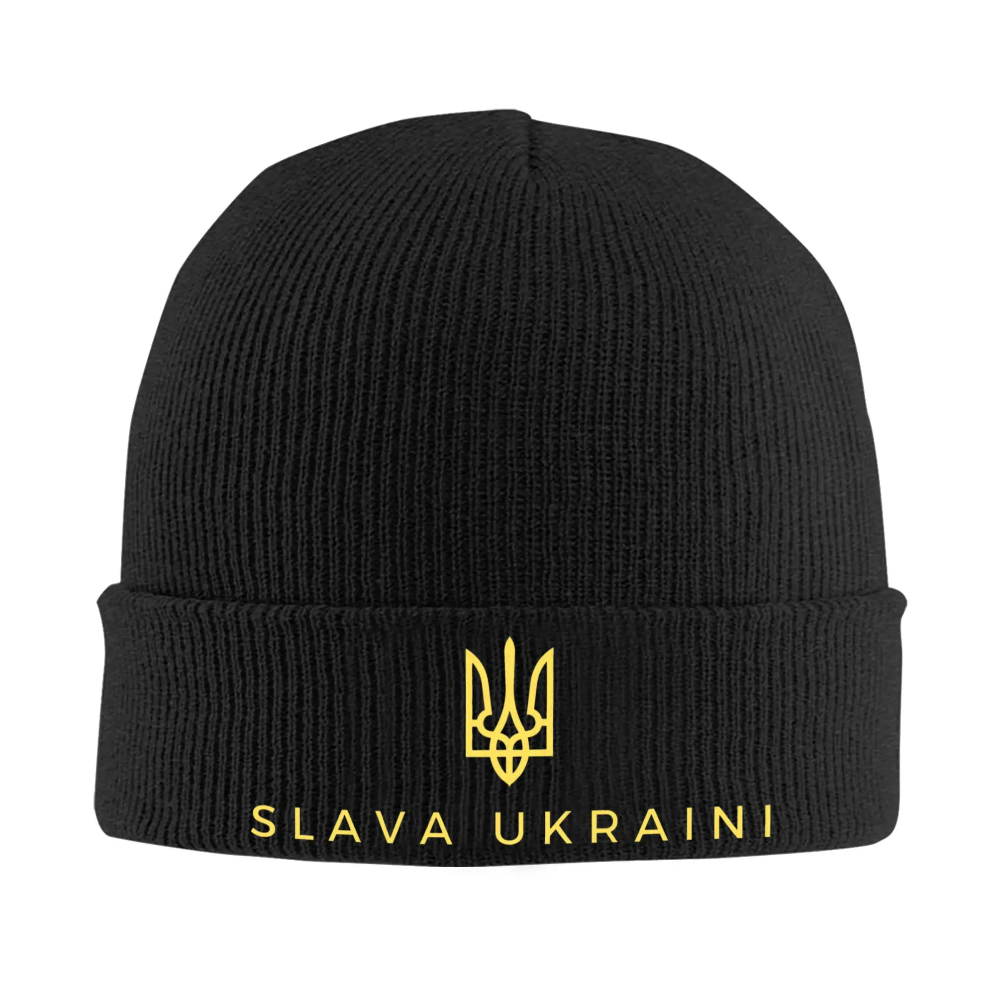 Azov Trident Ukraine Bonnet Hats  Beanie Hats Winter Graphic Skullies Beanies Y2K Cool Female Male Gym Elastic Cap