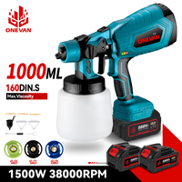 ONEVAN 1000ML Cordless Electric Spray Gun Portable Paint Sprayer Furniture Steel Coating Airbrush For Makita 18V Battery Pin