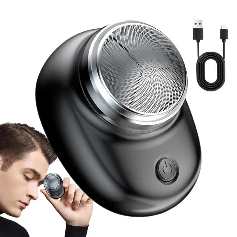 Mini barbeador elétrico de carregamento mini bolso lâminas de viagem facial aparador de pêlos de barba sem danos à pele rosto barba lâminas de barbear masculinas