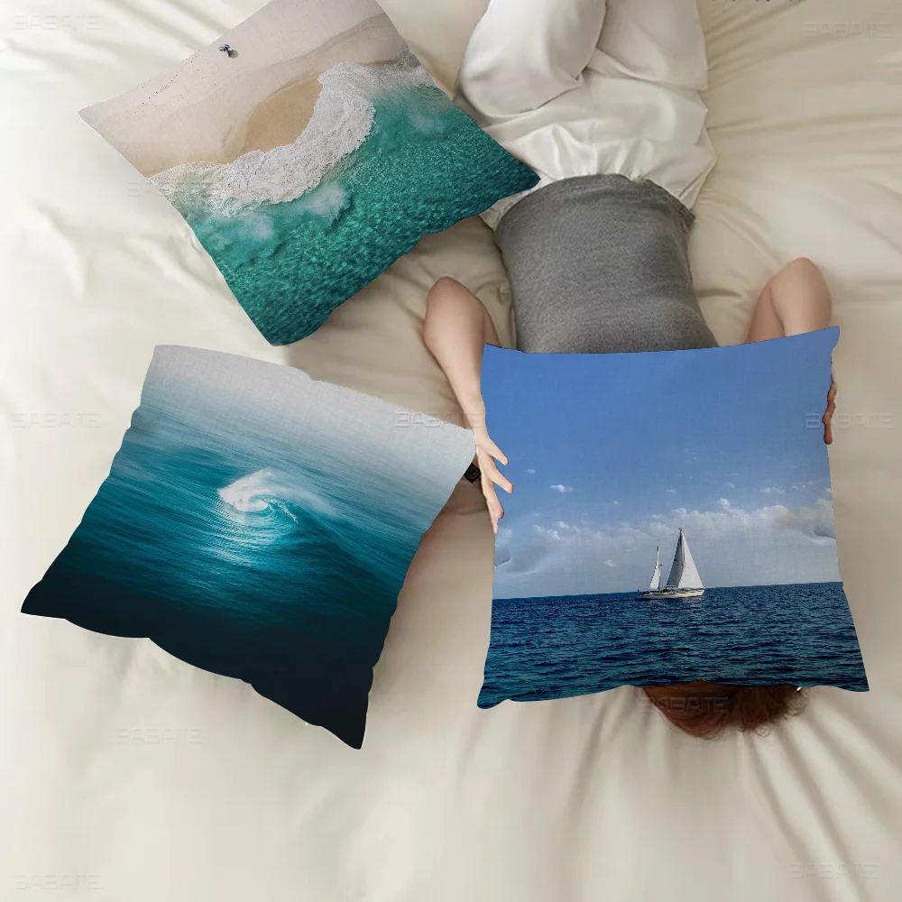 

Beach Ocean Wave Cushion Cover 30x50 Polyester Sofa Cushions Decorative Throw Pillows Home Decoration Pillowcover