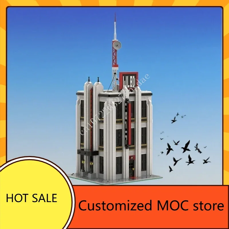 

3087PCS MB22-Radio Station MOC streetview Birthday Puzzle DIYAssembly CityArchitecture Creative Christmas Toy Giftsfor Kids Ages