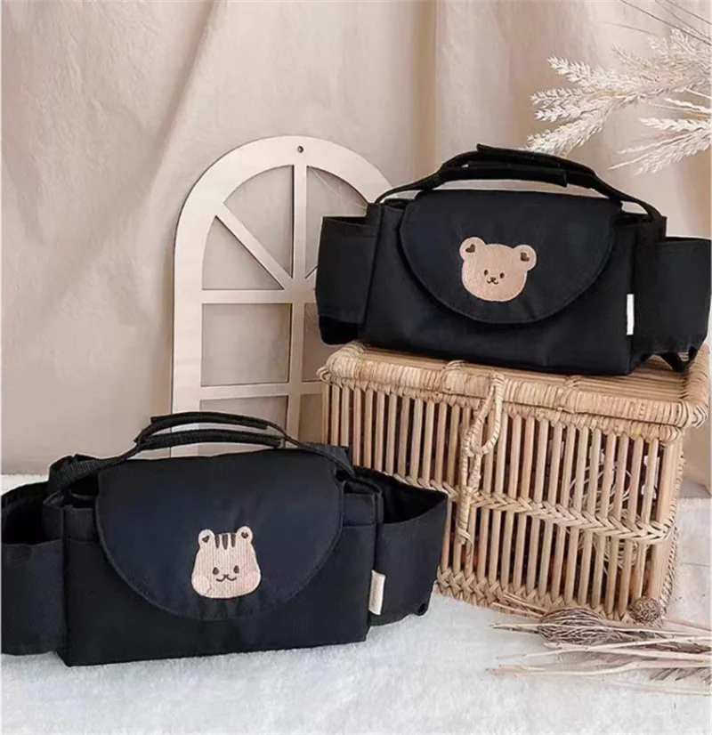 Sac de poussette de bébé, porte-bouteille de dessin animé, accessoires de poussette, sac de rangement pour maman