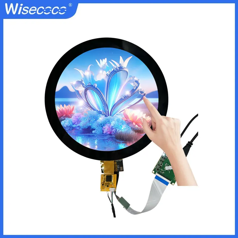 7 Inch Circular Display 1080x1080 IPS Round LCD Display Capacitive Touch Screen for Home Appliance MIPI Driver Board