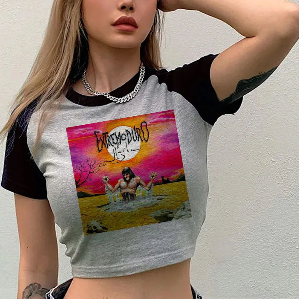 Extremoduro goth fairycore streetwear  crop top Female yk2 goth fairy grunge  vintage clothes t-shirts