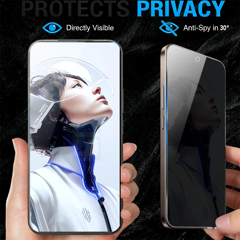واقي شاشة للخصوصية مكون من 2-4 قطع لهاتف ZTE nubia Z80 Ultra RedMagic 11 Pro + غطاء كامل من الزجاج المقسى المضاد للتجسس طبقة رقيقة واقية