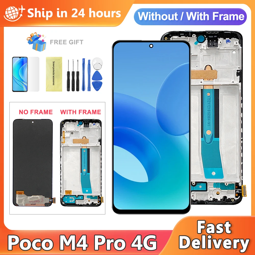 

Super AMOLED For Xiaomi Poco M4 Pro 4G MZB0B5VIN 2201117PI 2201117PG LCD Touch Screen Digitizer Assembly Replacement