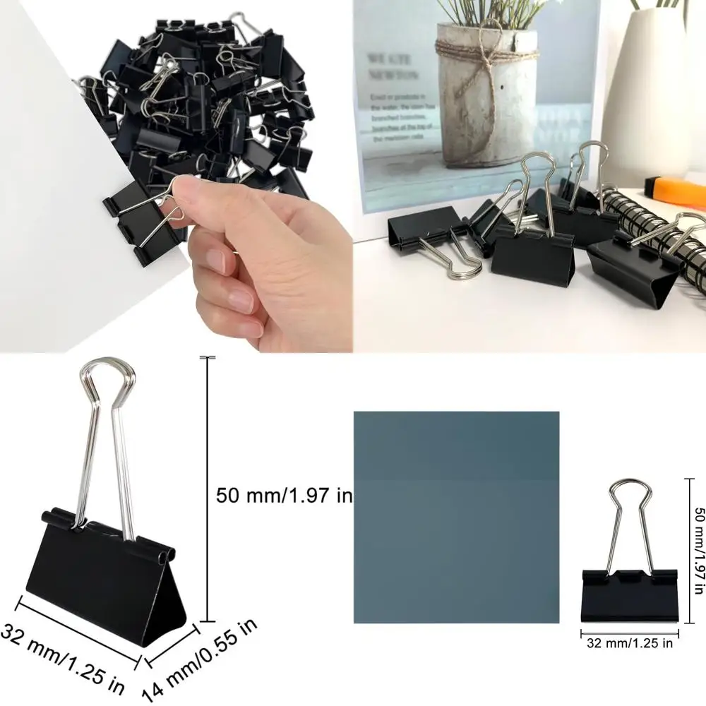 

80Pcs Medium Binder Clips, 1.25 inch(32mm), Paper Clamps Medium Size for Office Supplies, Black