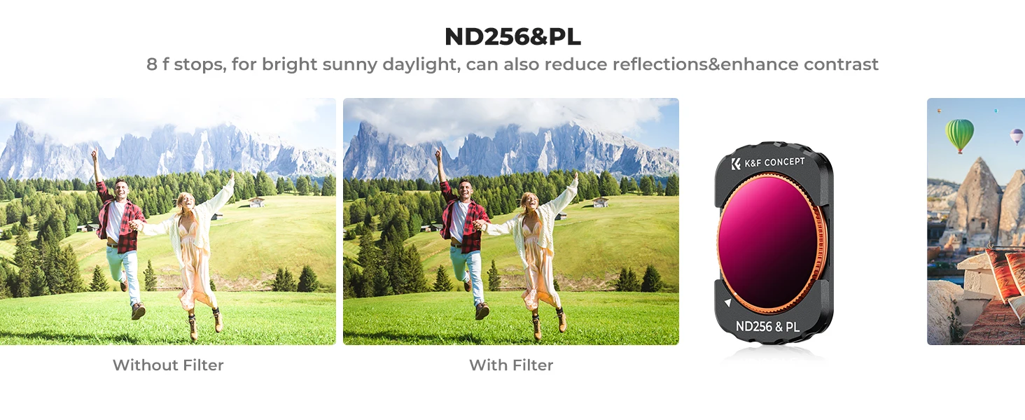 K&F Concept UV CPL ND Filter 6er-Set für DJI OSMO Pocket 4 Pocket 3 2-in-1 ND CPL Filter PL in ND16 ND32 ND64 ND256 für Action-Kamera – Detail 7
